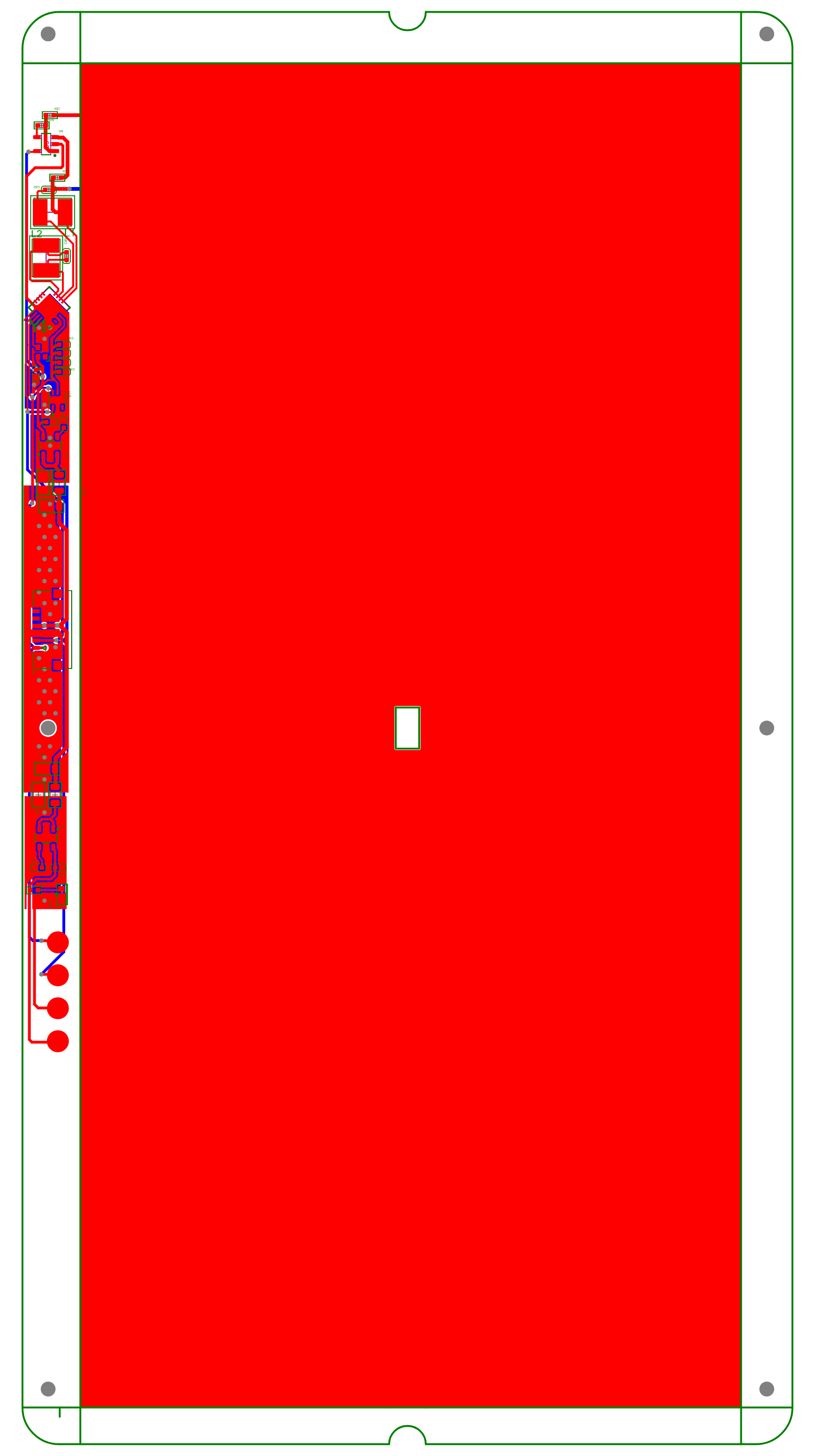 센싱 전극과 회로부가 배치된 ADC PCB artwork